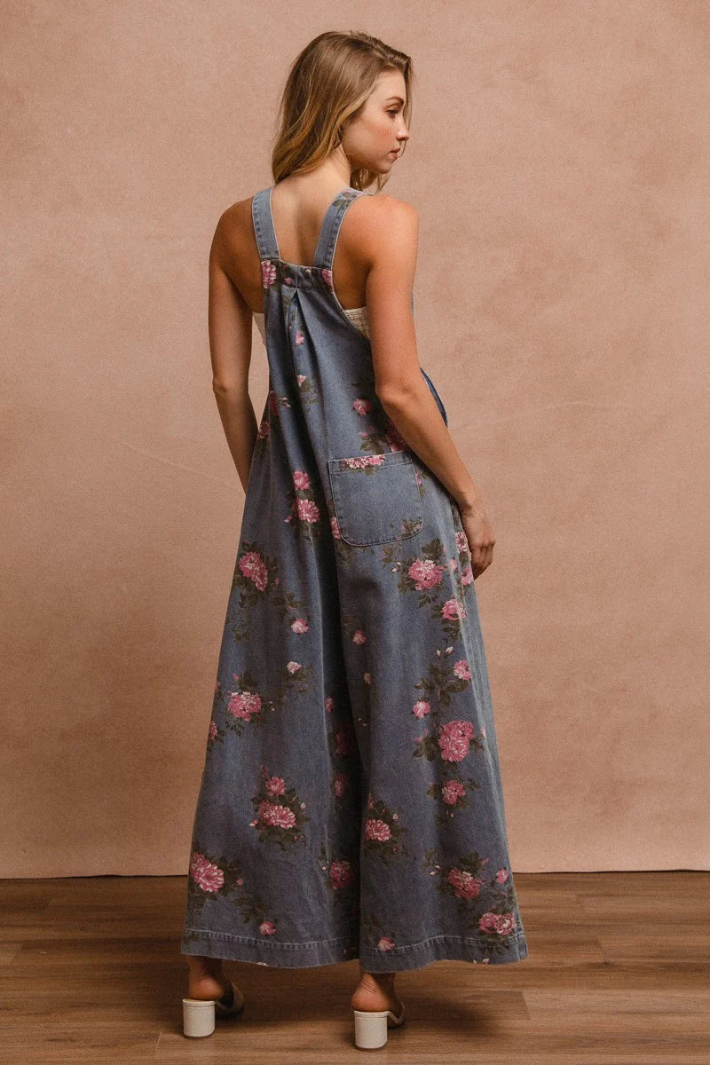Hannah Floral Jean Overalls