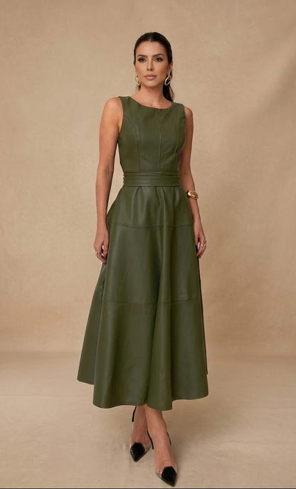 Margot Faux Leather Gown