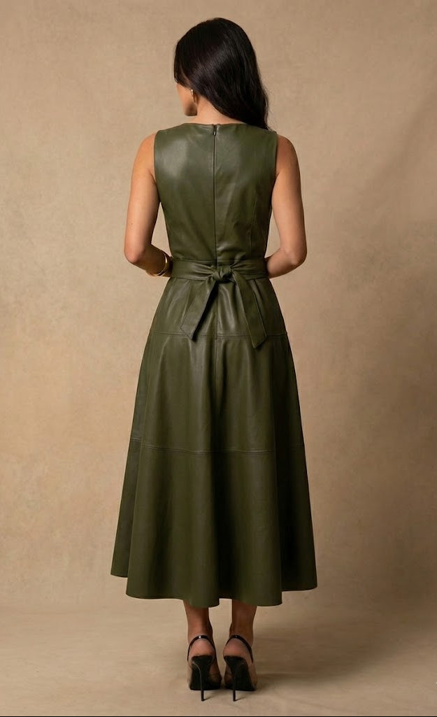 Margot Faux Leather Gown